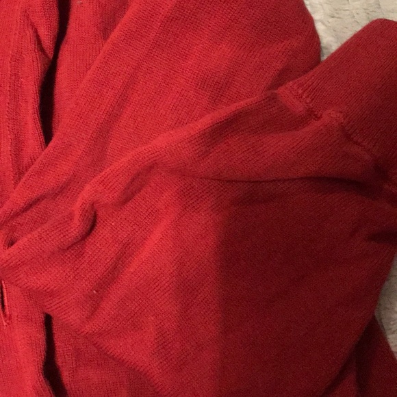 Madison // Burnt Orange-Red Button Down Cardigan - Picture 4 of 4